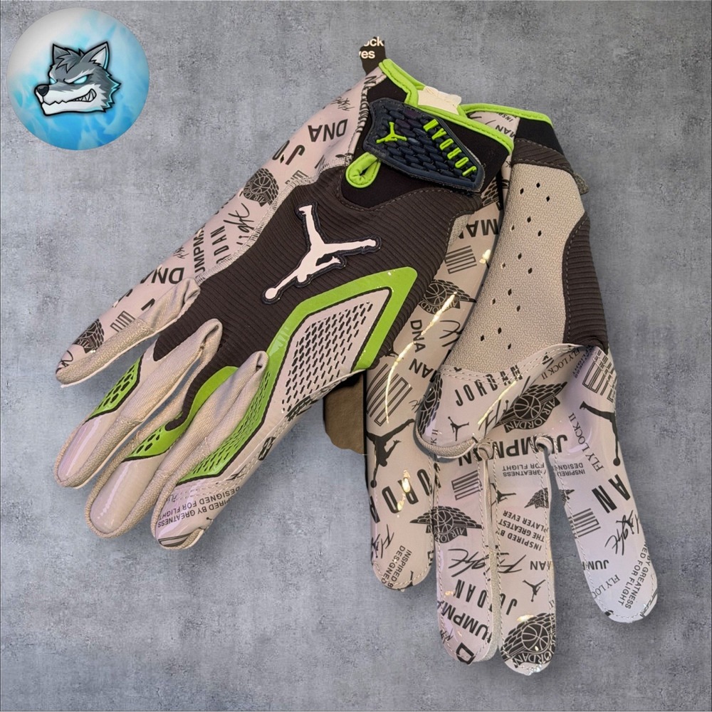 Jordan Fly Lock 2.0 Anthracite Football Receiver Gloves Size XL IB0766-024